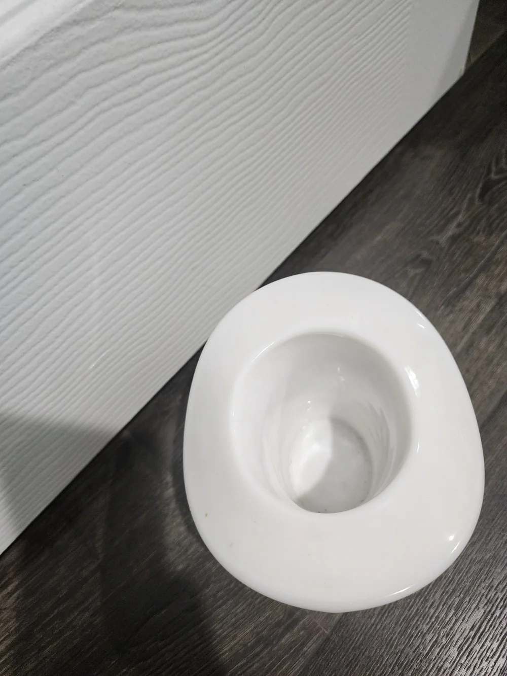 White Textured Ceramic Hat-Shaped Vase